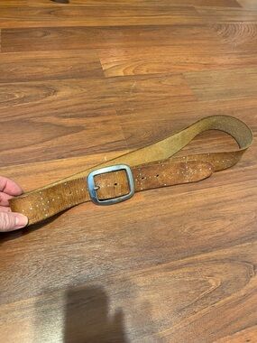 Lucky Brand Brown Suede Belt with Stud Accents